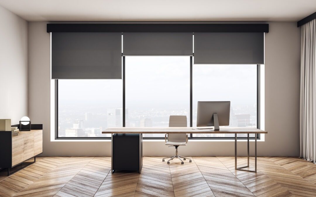 Office with Roller Shades